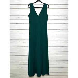 Birdy Grey Emerald Green Sleeveless Maxi Dress V-Neck Formal Size XL